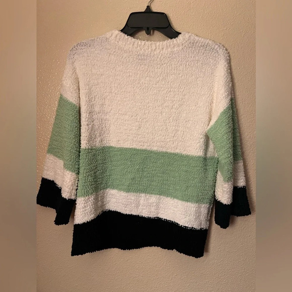 Vince Camuto Cloud Sweater Colorblock White, Green, & Navy XS - Picture 5 of 6